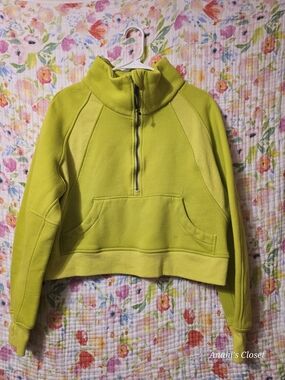 lululemon athletica Cropped Half-Zip Pullover - Lime